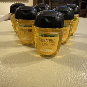 Bath And Body Works Hand Sanitizer Gel‎ Sunshine & Lemons - 1 Oz Each - Lot Of 5